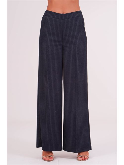 Pantalone palazzo gessato Luckylu Milano | PA80PNNAVY